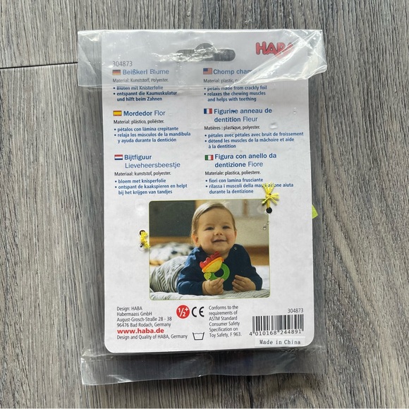 HABA Chomp Chomp Flower Teether - Picture 4 of 4